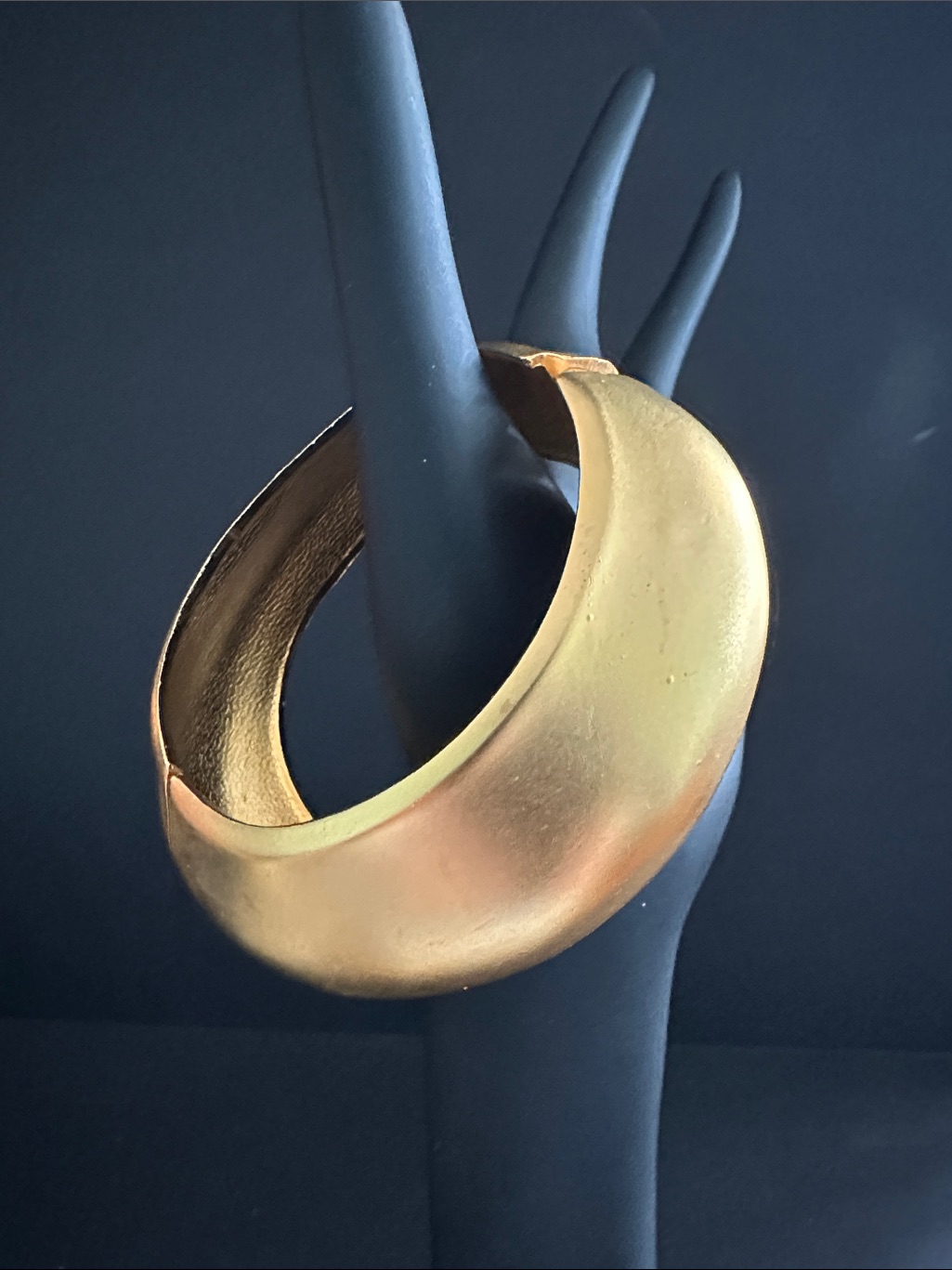 Retro Gold Tone Clamper Bracelet Satiny Gold Tone